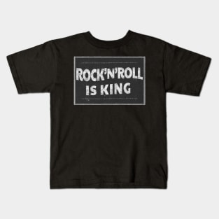 Rock 'N' Roll Is King - Typography Design Kids T-Shirt